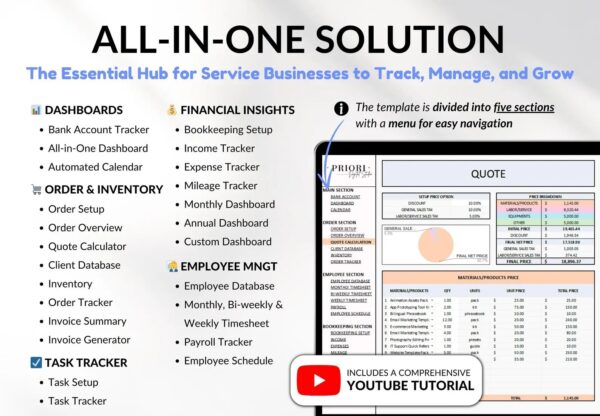 All-in-One Small Business Spreadsheet - Image 2
