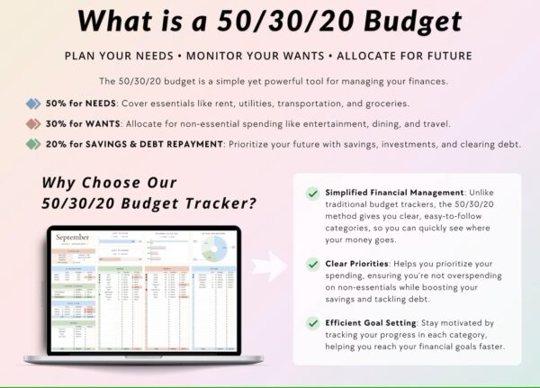 50/30/20 Budget Spreadsheet - Image 4