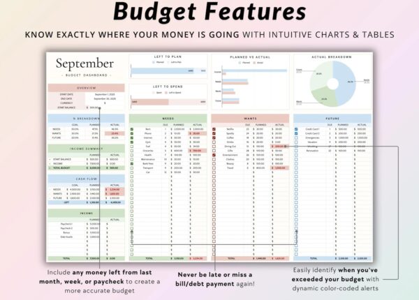 50/30/20 Budget Spreadsheet - Image 5