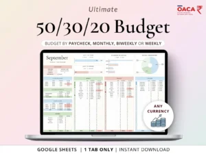 50/30/20 Budget Spreadsheet