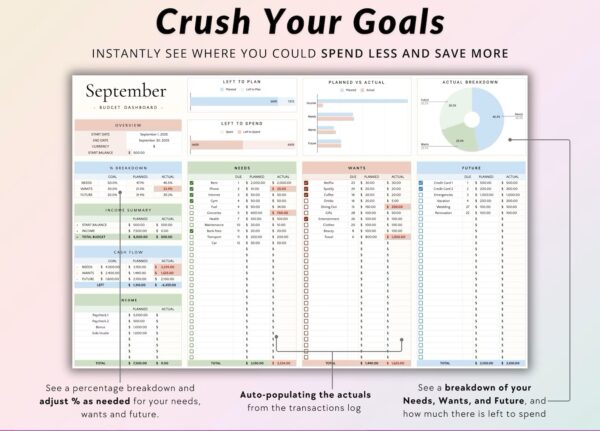 50/30/20 Budget Spreadsheet - Image 6